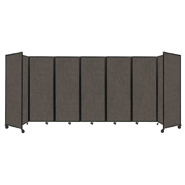 Versare Room Divider 360 Folding Portable Partition 19'6" x 7'6" Mocha Fabric 1190951 - main